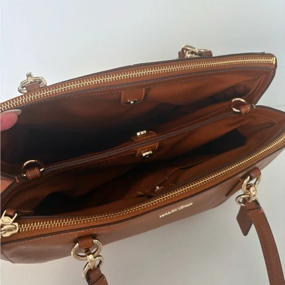 Coach | Christie Crossgrain Leather Satchel shoulder bag Saddle EUC - Picture 12 of 14